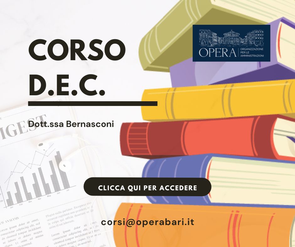 CORSO DI FORMAZIONE PER DIRETTORE DELL' ESECUZIONE DEL CONTRATTO NEL CODICE DEGLI APPALTI